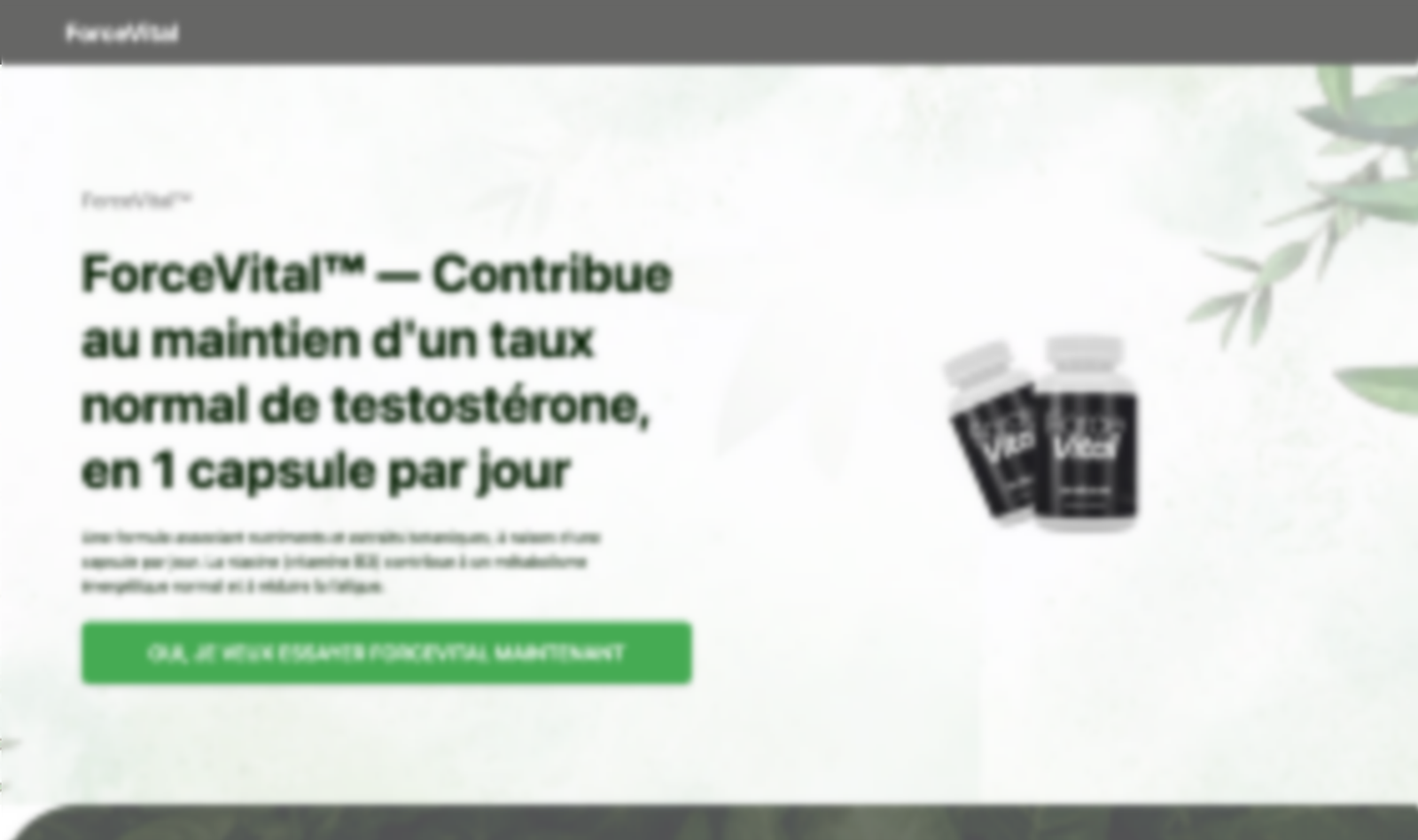 ForceVital complément alimentaire zinc testostérone — flacon officiel